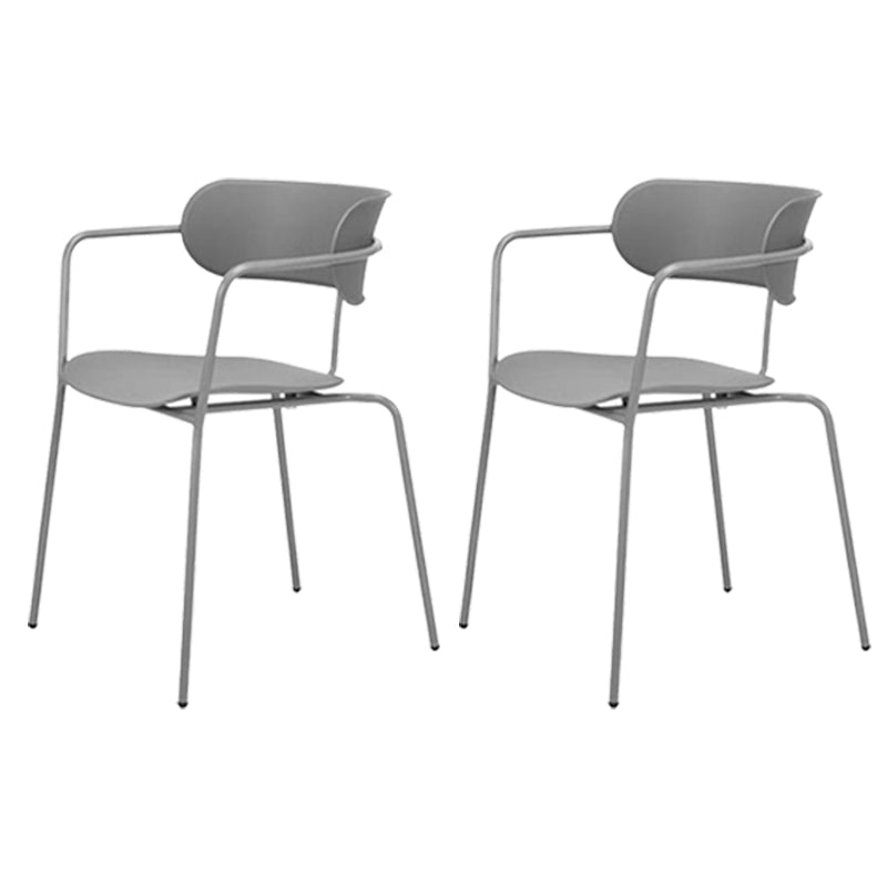 Industrial Style Metal Dining Chairs Stackable Dining Chairs for Kitchen Grey 2 Piece Set Clearhalo ' kitchen&dining_furn' 'Dining Chairs' 'Dining Tables & Seating' 'dining_chair' 'furn' 'furn_dining_chair' 'Furniture' 'furniture_dining_chair' 'Kitchen & Dining Furniture' 'kitchen' 3999133