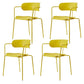 Industrial Style Metal Dining Chairs Stackable Dining Chairs for Kitchen Yellow 4 Piece Set Clearhalo ' kitchen&dining_furn' 'Dining Chairs' 'Dining Tables & Seating' 'dining_chair' 'furn' 'furn_dining_chair' 'Furniture' 'furniture_dining_chair' 'Kitchen & Dining Furniture' 'kitchen' 3999135