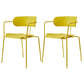 Industrial Style Metal Dining Chairs Stackable Dining Chairs for Kitchen Yellow 2 Piece Set Clearhalo ' kitchen&dining_furn' 'Dining Chairs' 'Dining Tables & Seating' 'dining_chair' 'furn' 'furn_dining_chair' 'Furniture' 'furniture_dining_chair' 'Kitchen & Dining Furniture' 'kitchen' 3999139