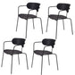 Industrial Style Metal Dining Chairs Stackable Dining Chairs for Kitchen Black 4 Piece Set Clearhalo ' kitchen&dining_furn' 'Dining Chairs' 'Dining Tables & Seating' 'dining_chair' 'furn' 'furn_dining_chair' 'Furniture' 'furniture_dining_chair' 'Kitchen & Dining Furniture' 'kitchen' 3999145