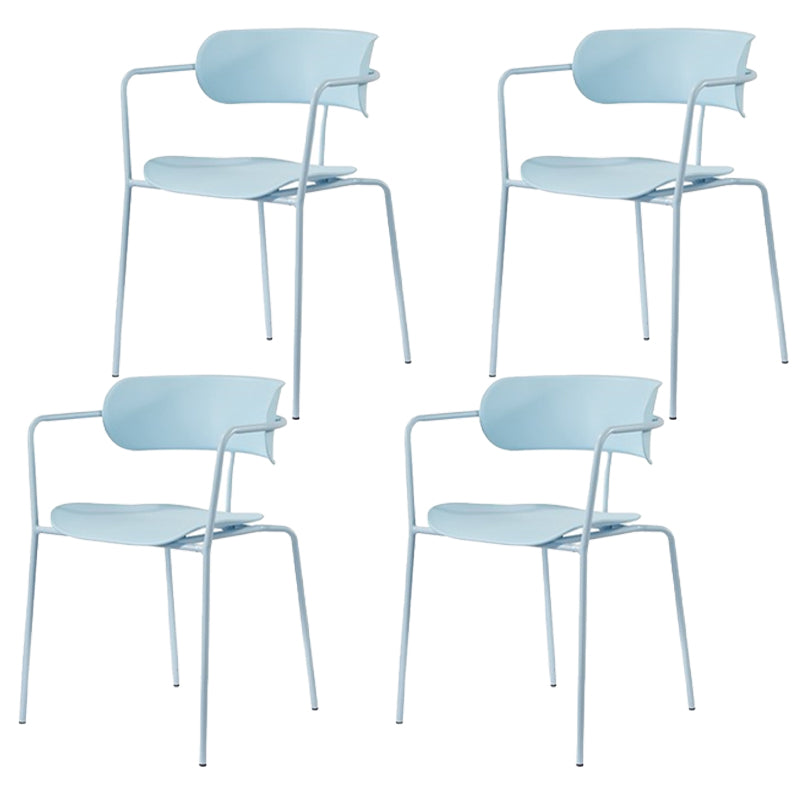 Industrial Style Metal Dining Chairs Stackable Dining Chairs for Kitchen Blue 4 Piece Set Clearhalo ' kitchen&dining_furn' 'Dining Chairs' 'Dining Tables & Seating' 'dining_chair' 'furn' 'furn_dining_chair' 'Furniture' 'furniture_dining_chair' 'Kitchen & Dining Furniture' 'kitchen' 3999148