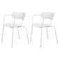 Industrial Style Metal Dining Chairs Stackable Dining Chairs for Kitchen White 2 Piece Set Clearhalo ' kitchen&dining_furn' 'Dining Chairs' 'Dining Tables & Seating' 'dining_chair' 'furn' 'furn_dining_chair' 'Furniture' 'furniture_dining_chair' 'Kitchen & Dining Furniture' 'kitchen' 3999156