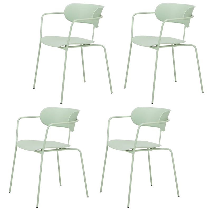 Industrial Style Metal Dining Chairs Stackable Dining Chairs for Kitchen Light Green 4 Piece Set Clearhalo ' kitchen&dining_furn' 'Dining Chairs' 'Dining Tables & Seating' 'dining_chair' 'furn' 'furn_dining_chair' 'Furniture' 'furniture_dining_chair' 'Kitchen & Dining Furniture' 'kitchen' 3999157