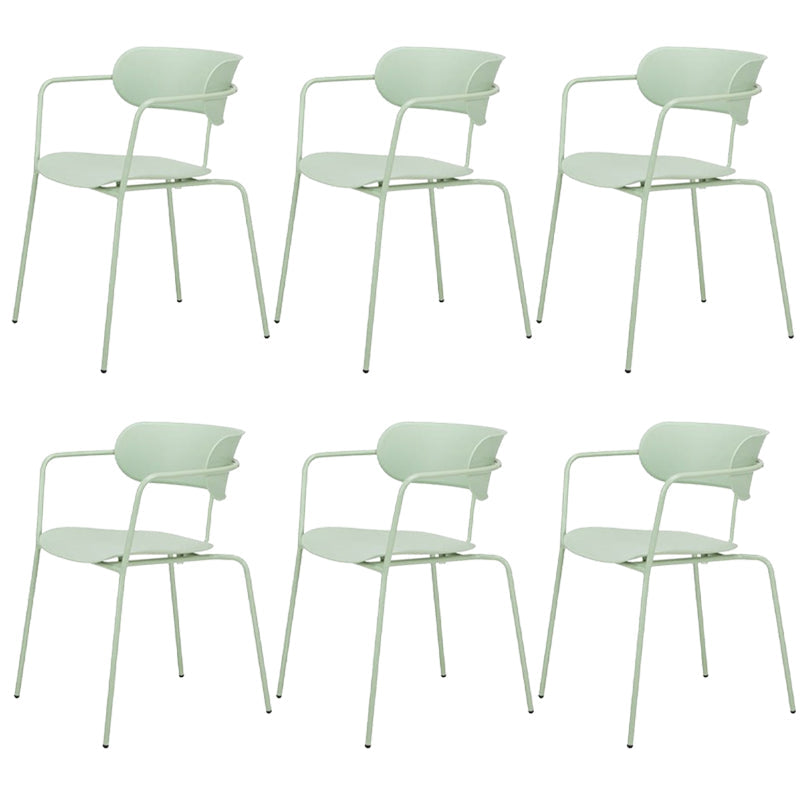 Industrial Style Metal Dining Chairs Stackable Dining Chairs for Kitchen Light Green 6 Piece Set Clearhalo ' kitchen&dining_furn' 'Dining Chairs' 'Dining Tables & Seating' 'dining_chair' 'furn' 'furn_dining_chair' 'Furniture' 'furniture_dining_chair' 'Kitchen & Dining Furniture' 'kitchen' 3999158