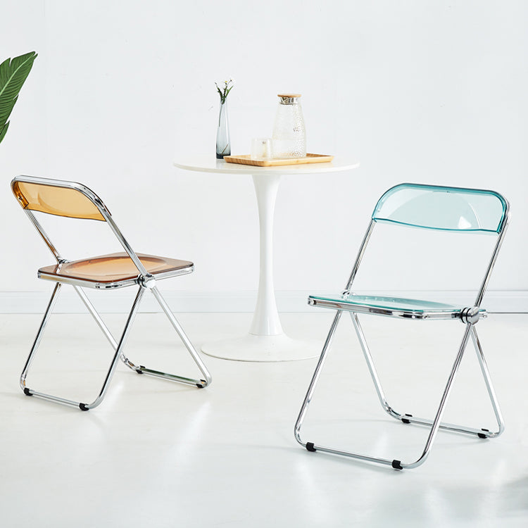 Modern Indoor-Outdoor Chair Home Metal Side Chair Folding Open Back Dining Side Chair Clearhalo ' kitchen&dining_furn' 'Dining Chairs' 'Dining Tables & Seating' 'dining_chair' 'furn' 'furn_dining_chair' 'Furniture' 'furniture_dining_chair' 'Kitchen & Dining Furniture' 'kitchen' 3999163