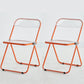 Modern Indoor-Outdoor Chair Home Metal Side Chair Folding Open Back Dining Side Chair Orange 2 Piece Set Clearhalo ' kitchen&dining_furn' 'Dining Chairs' 'Dining Tables & Seating' 'dining_chair' 'furn' 'furn_dining_chair' 'Furniture' 'furniture_dining_chair' 'Kitchen & Dining Furniture' 'kitchen' 3999164