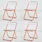 Modern Indoor-Outdoor Chair Home Metal Side Chair Folding Open Back Dining Side Chair Orange 4 Piece Set Clearhalo ' kitchen&dining_furn' 'Dining Chairs' 'Dining Tables & Seating' 'dining_chair' 'furn' 'furn_dining_chair' 'Furniture' 'furniture_dining_chair' 'Kitchen & Dining Furniture' 'kitchen' 3999165