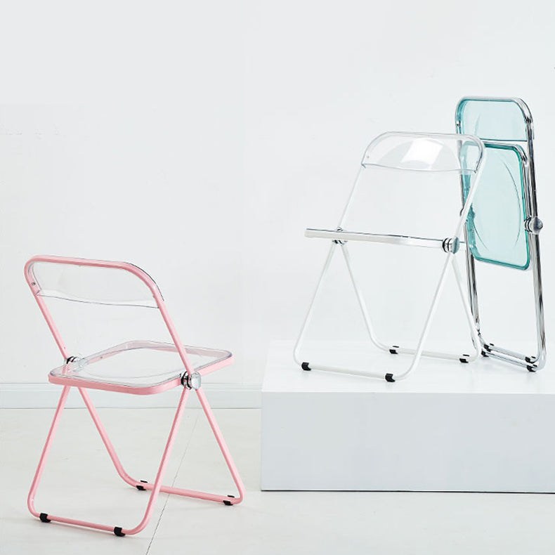 Modern Indoor-Outdoor Chair Home Metal Side Chair Folding Open Back Dining Side Chair Clearhalo ' kitchen&dining_furn' 'Dining Chairs' 'Dining Tables & Seating' 'dining_chair' 'furn' 'furn_dining_chair' 'Furniture' 'furniture_dining_chair' 'Kitchen & Dining Furniture' 'kitchen' 3999166