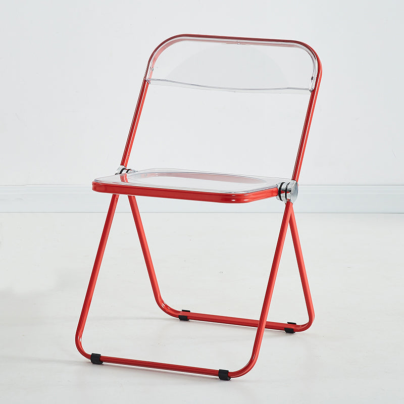 Modern Indoor-Outdoor Chair Home Metal Side Chair Folding Open Back Dining Side Chair Red 1 Piece Clearhalo ' kitchen&dining_furn' 'Dining Chairs' 'Dining Tables & Seating' 'dining_chair' 'furn' 'furn_dining_chair' 'Furniture' 'furniture_dining_chair' 'Kitchen & Dining Furniture' 'kitchen' 3999167