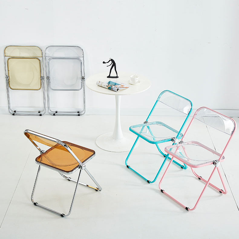 Modern Indoor-Outdoor Chair Home Metal Side Chair Folding Open Back Dining Side Chair Clearhalo ' kitchen&dining_furn' 'Dining Chairs' 'Dining Tables & Seating' 'dining_chair' 'furn' 'furn_dining_chair' 'Furniture' 'furniture_dining_chair' 'Kitchen & Dining Furniture' 'kitchen' 3999168