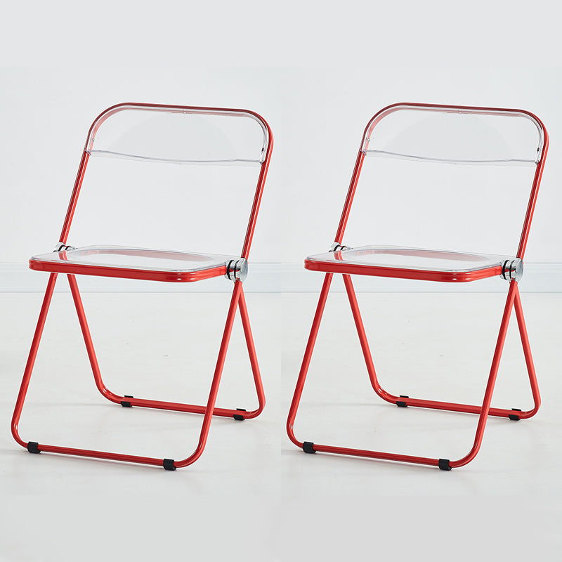 Modern Indoor-Outdoor Chair Home Metal Side Chair Folding Open Back Dining Side Chair Red 2 Piece Set Clearhalo ' kitchen&dining_furn' 'Dining Chairs' 'Dining Tables & Seating' 'dining_chair' 'furn' 'furn_dining_chair' 'Furniture' 'furniture_dining_chair' 'Kitchen & Dining Furniture' 'kitchen' 3999169