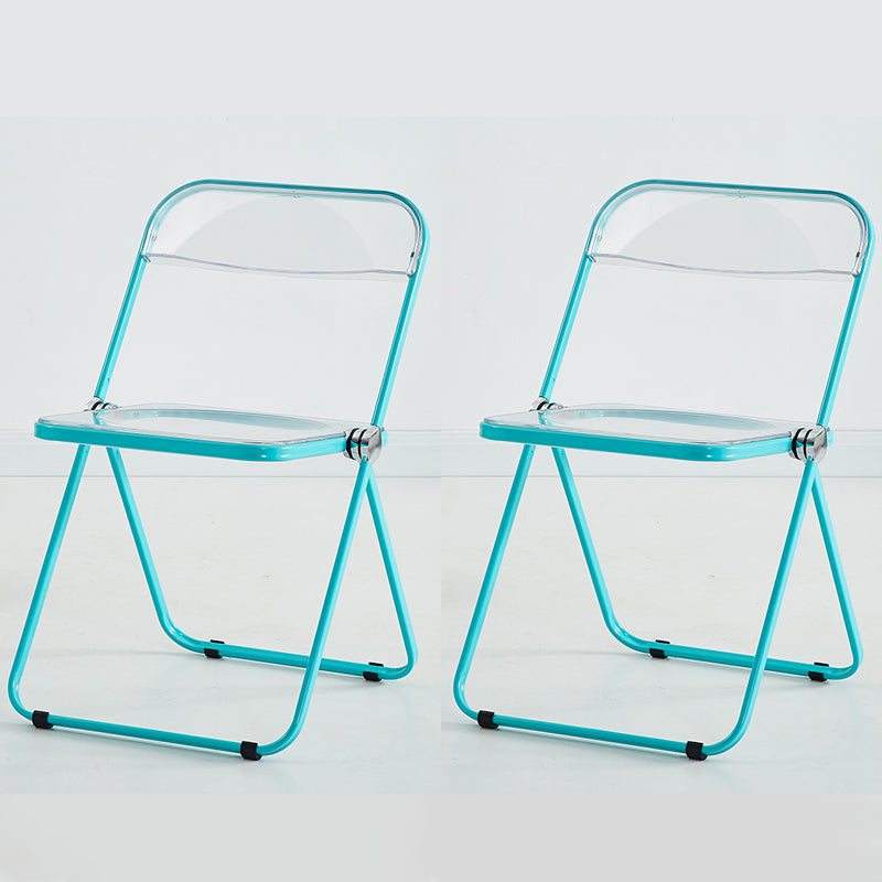 Modern Indoor-Outdoor Chair Home Metal Side Chair Folding Open Back Dining Side Chair Lake Blue 2 Piece Set Clearhalo ' kitchen&dining_furn' 'Dining Chairs' 'Dining Tables & Seating' 'dining_chair' 'furn' 'furn_dining_chair' 'Furniture' 'furniture_dining_chair' 'Kitchen & Dining Furniture' 'kitchen' 3999175