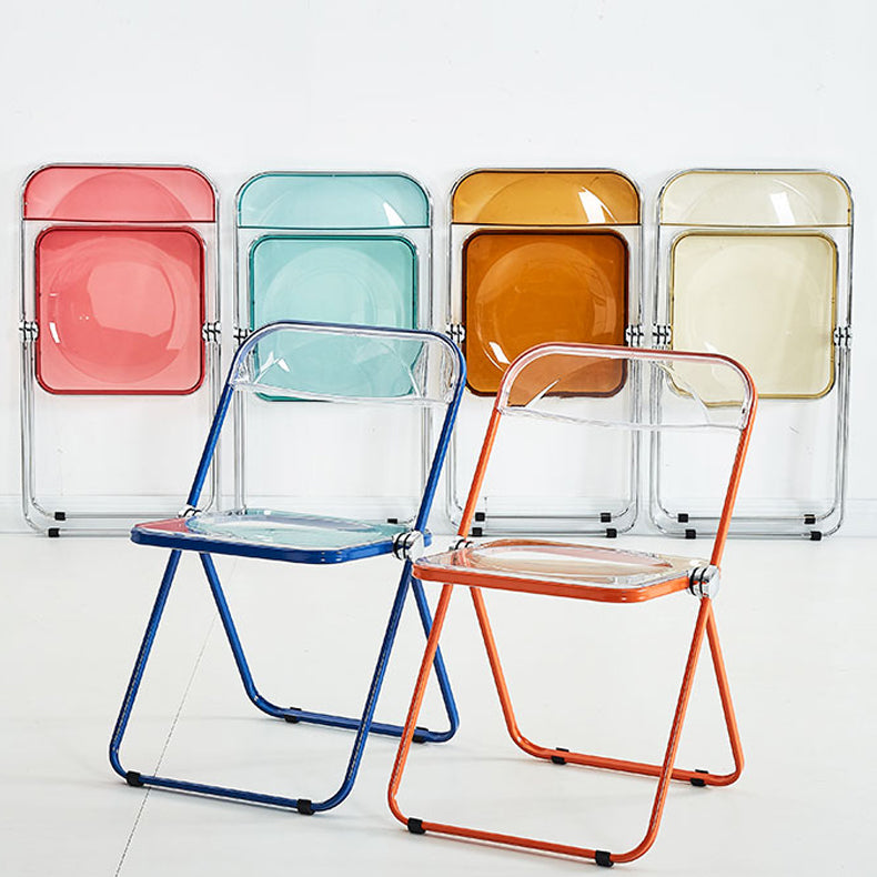 Modern Indoor-Outdoor Chair Home Metal Side Chair Folding Open Back Dining Side Chair Clearhalo ' kitchen&dining_furn' 'Dining Chairs' 'Dining Tables & Seating' 'dining_chair' 'furn' 'furn_dining_chair' 'Furniture' 'furniture_dining_chair' 'Kitchen & Dining Furniture' 'kitchen' 3999177