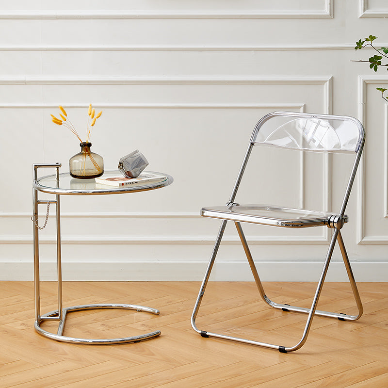 Modern Indoor-Outdoor Chair Home Metal Side Chair Folding Open Back Dining Side Chair Clearhalo ' kitchen&dining_furn' 'Dining Chairs' 'Dining Tables & Seating' 'dining_chair' 'furn' 'furn_dining_chair' 'Furniture' 'furniture_dining_chair' 'Kitchen & Dining Furniture' 'kitchen' 3999179