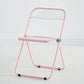 Modern Indoor-Outdoor Chair Home Metal Side Chair Folding Open Back Dining Side Chair Pink 1 Piece Clearhalo ' kitchen&dining_furn' 'Dining Chairs' 'Dining Tables & Seating' 'dining_chair' 'furn' 'furn_dining_chair' 'Furniture' 'furniture_dining_chair' 'Kitchen & Dining Furniture' 'kitchen' 3999180
