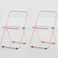 Modern Indoor-Outdoor Chair Home Metal Side Chair Folding Open Back Dining Side Chair Pink 2 Piece Set Clearhalo ' kitchen&dining_furn' 'Dining Chairs' 'Dining Tables & Seating' 'dining_chair' 'furn' 'furn_dining_chair' 'Furniture' 'furniture_dining_chair' 'Kitchen & Dining Furniture' 'kitchen' 3999181