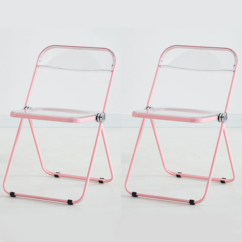 Modern Indoor-Outdoor Chair Home Metal Side Chair Folding Open Back Dining Side Chair Pink 2 Piece Set Clearhalo ' kitchen&dining_furn' 'Dining Chairs' 'Dining Tables & Seating' 'dining_chair' 'furn' 'furn_dining_chair' 'Furniture' 'furniture_dining_chair' 'Kitchen & Dining Furniture' 'kitchen' 3999181