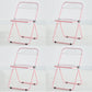 Modern Indoor-Outdoor Chair Home Metal Side Chair Folding Open Back Dining Side Chair Pink 4 Piece Set Clearhalo ' kitchen&dining_furn' 'Dining Chairs' 'Dining Tables & Seating' 'dining_chair' 'furn' 'furn_dining_chair' 'Furniture' 'furniture_dining_chair' 'Kitchen & Dining Furniture' 'kitchen' 3999182