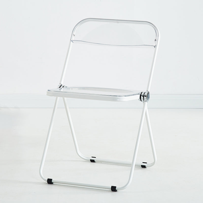 Modern Indoor-Outdoor Chair Home Metal Side Chair Folding Open Back Dining Side Chair Ivory 1 Piece Clearhalo ' kitchen&dining_furn' 'Dining Chairs' 'Dining Tables & Seating' 'dining_chair' 'furn' 'furn_dining_chair' 'Furniture' 'furniture_dining_chair' 'Kitchen & Dining Furniture' 'kitchen' 3999183