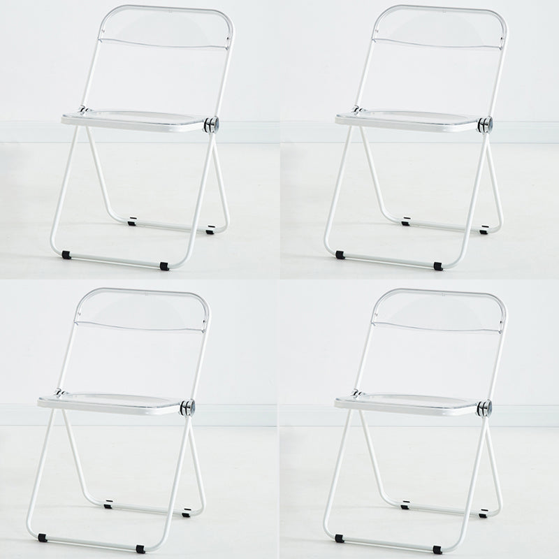 Modern Indoor-Outdoor Chair Home Metal Side Chair Folding Open Back Dining Side Chair Ivory 4 Piece Set Clearhalo ' kitchen&dining_furn' 'Dining Chairs' 'Dining Tables & Seating' 'dining_chair' 'furn' 'furn_dining_chair' 'Furniture' 'furniture_dining_chair' 'Kitchen & Dining Furniture' 'kitchen' 3999185