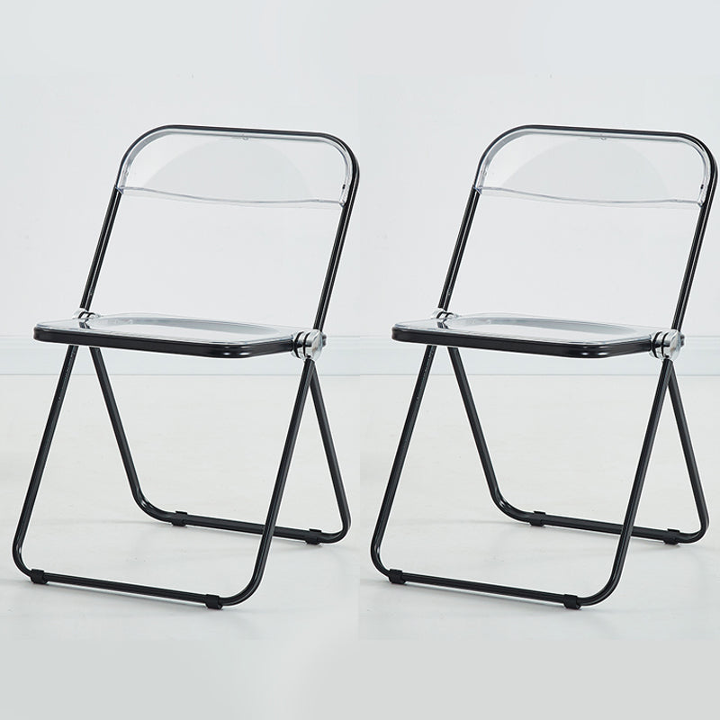 Modern Indoor-Outdoor Chair Home Metal Side Chair Folding Open Back Dining Side Chair Black 2 Piece Set Clearhalo ' kitchen&dining_furn' 'Dining Chairs' 'Dining Tables & Seating' 'dining_chair' 'furn' 'furn_dining_chair' 'Furniture' 'furniture_dining_chair' 'Kitchen & Dining Furniture' 'kitchen' 3999187