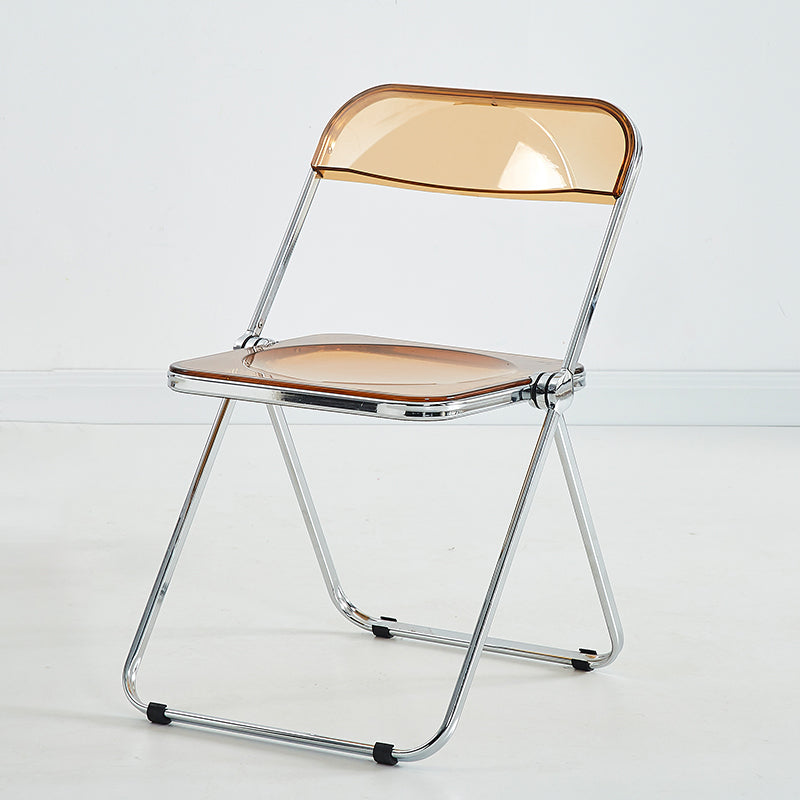 Modern Indoor-Outdoor Chair Home Metal Side Chair Folding Open Back Dining Side Chair Tan 1 Piece Clearhalo ' kitchen&dining_furn' 'Dining Chairs' 'Dining Tables & Seating' 'dining_chair' 'furn' 'furn_dining_chair' 'Furniture' 'furniture_dining_chair' 'Kitchen & Dining Furniture' 'kitchen' 3999192