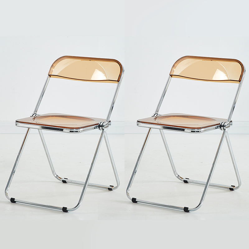 Modern Indoor-Outdoor Chair Home Metal Side Chair Folding Open Back Dining Side Chair Tan 2 Piece Set Clearhalo ' kitchen&dining_furn' 'Dining Chairs' 'Dining Tables & Seating' 'dining_chair' 'furn' 'furn_dining_chair' 'Furniture' 'furniture_dining_chair' 'Kitchen & Dining Furniture' 'kitchen' 3999193