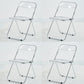 Modern Indoor-Outdoor Chair Home Metal Side Chair Folding Open Back Dining Side Chair Clear 4 Piece Set Clearhalo ' kitchen&dining_furn' 'Dining Chairs' 'Dining Tables & Seating' 'dining_chair' 'furn' 'furn_dining_chair' 'Furniture' 'furniture_dining_chair' 'Kitchen & Dining Furniture' 'kitchen' 3999197