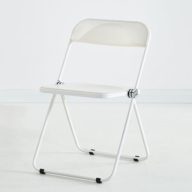 Modern Indoor-Outdoor Chair Home Metal Side Chair Folding Open Back Dining Side Chair White 1 Piece Clearhalo ' kitchen&dining_furn' 'Dining Chairs' 'Dining Tables & Seating' 'dining_chair' 'furn' 'furn_dining_chair' 'Furniture' 'furniture_dining_chair' 'Kitchen & Dining Furniture' 'kitchen' 3999198