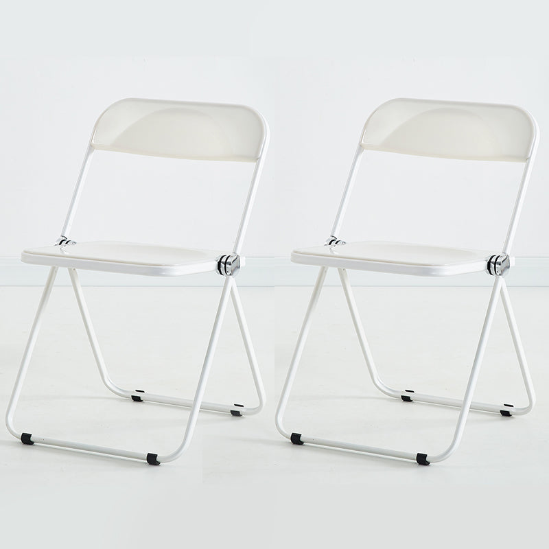 Modern Indoor-Outdoor Chair Home Metal Side Chair Folding Open Back Dining Side Chair White 2 Piece Set Clearhalo ' kitchen&dining_furn' 'Dining Chairs' 'Dining Tables & Seating' 'dining_chair' 'furn' 'furn_dining_chair' 'Furniture' 'furniture_dining_chair' 'Kitchen & Dining Furniture' 'kitchen' 3999199