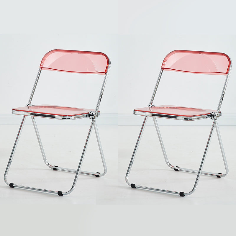 Modern Indoor-Outdoor Chair Home Metal Side Chair Folding Open Back Dining Side Chair Watermelon Red 2 Piece Set Clearhalo ' kitchen&dining_furn' 'Dining Chairs' 'Dining Tables & Seating' 'dining_chair' 'furn' 'furn_dining_chair' 'Furniture' 'furniture_dining_chair' 'Kitchen & Dining Furniture' 'kitchen' 3999202