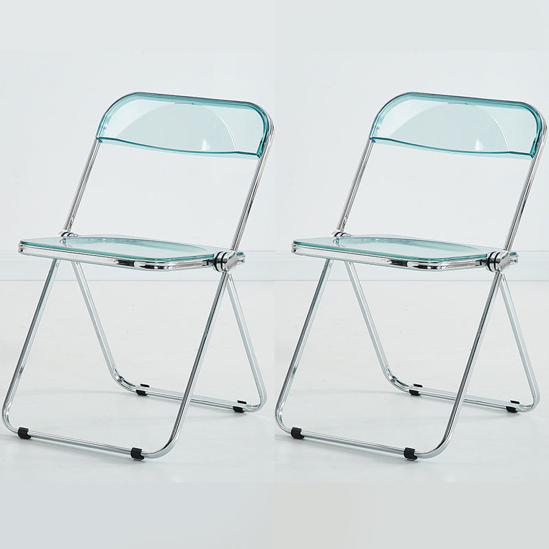 Modern Indoor-Outdoor Chair Home Metal Side Chair Folding Open Back Dining Side Chair Green 2 Piece Set Clearhalo ' kitchen&dining_furn' 'Dining Chairs' 'Dining Tables & Seating' 'dining_chair' 'furn' 'furn_dining_chair' 'Furniture' 'furniture_dining_chair' 'Kitchen & Dining Furniture' 'kitchen' 3999208