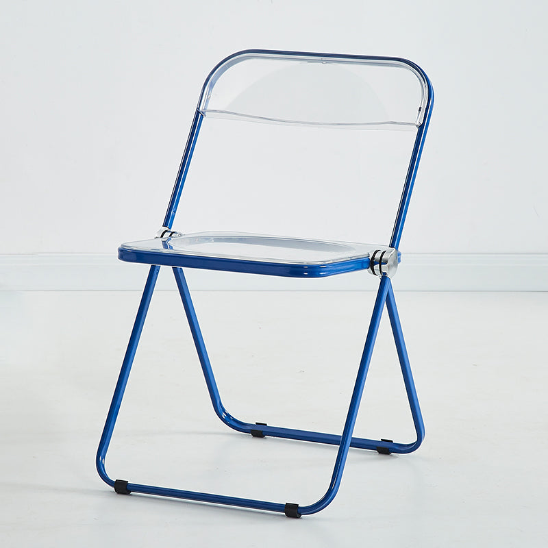 Modern Indoor-Outdoor Chair Home Metal Side Chair Folding Open Back Dining Side Chair Blue 1 Piece Clearhalo ' kitchen&dining_furn' 'Dining Chairs' 'Dining Tables & Seating' 'dining_chair' 'furn' 'furn_dining_chair' 'Furniture' 'furniture_dining_chair' 'Kitchen & Dining Furniture' 'kitchen' 3999216