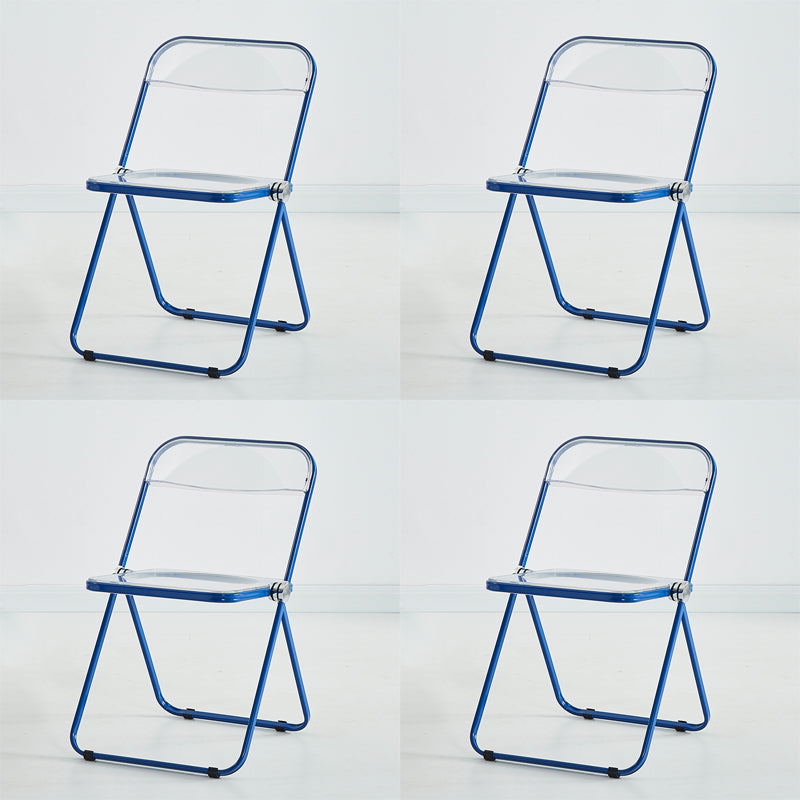 Modern Indoor-Outdoor Chair Home Metal Side Chair Folding Open Back Dining Side Chair Blue 4 Piece Set Clearhalo ' kitchen&dining_furn' 'Dining Chairs' 'Dining Tables & Seating' 'dining_chair' 'furn' 'furn_dining_chair' 'Furniture' 'furniture_dining_chair' 'Kitchen & Dining Furniture' 'kitchen' 3999218