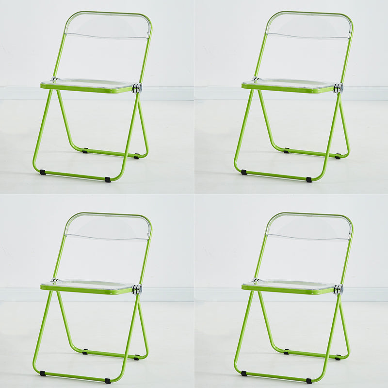 Modern Indoor-Outdoor Chair Home Metal Side Chair Folding Open Back Dining Side Chair Light Green 4 Piece Set Clearhalo ' kitchen&dining_furn' 'Dining Chairs' 'Dining Tables & Seating' 'dining_chair' 'furn' 'furn_dining_chair' 'Furniture' 'furniture_dining_chair' 'Kitchen & Dining Furniture' 'kitchen' 3999221