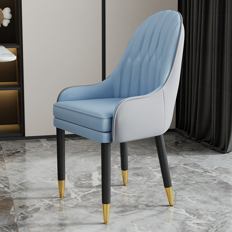 Scandinavian Style Metal Chairs Solid Back Arm Kitchen Dining Chair Set Gray-Blue 1 Piece Clearhalo ' kitchen&dining_furn' 'Dining Chairs' 'Dining Tables & Seating' 'dining_chair' 'furn' 'furn_dining_chair' 'Furniture' 'furniture_dining_chair' 'Kitchen & Dining Furniture' 'kitchen' 3999243