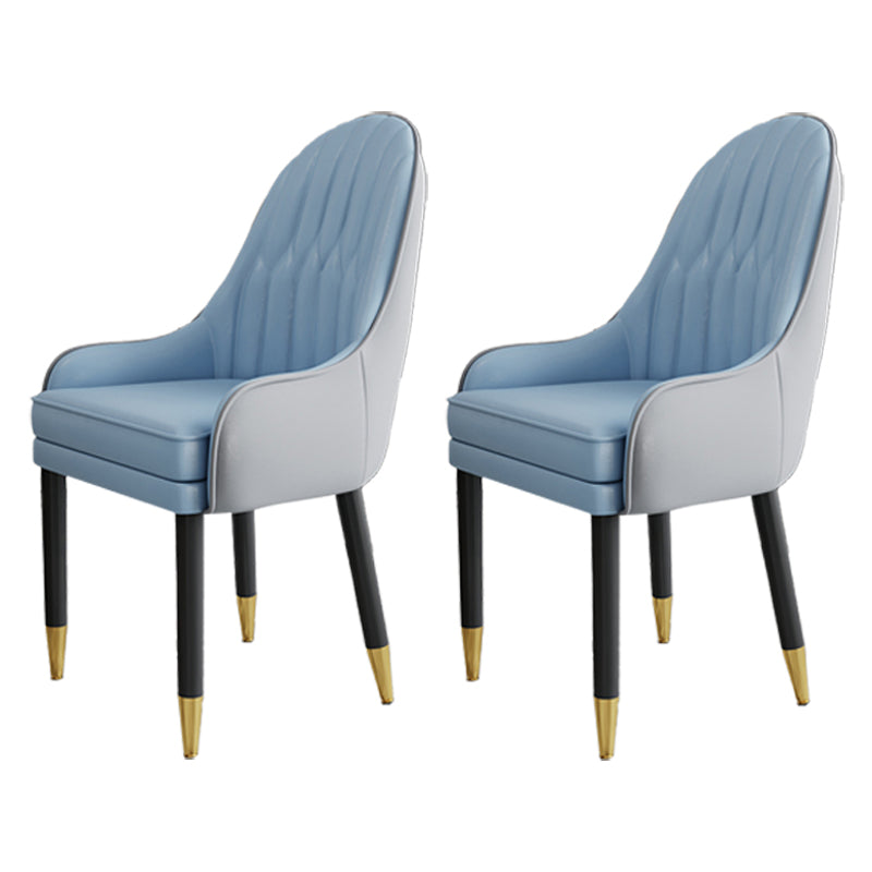 Scandinavian Style Metal Chairs Solid Back Arm Kitchen Dining Chair Set Gray-Blue 2 Piece Set Clearhalo ' kitchen&dining_furn' 'Dining Chairs' 'Dining Tables & Seating' 'dining_chair' 'furn' 'furn_dining_chair' 'Furniture' 'furniture_dining_chair' 'Kitchen & Dining Furniture' 'kitchen' 3999244