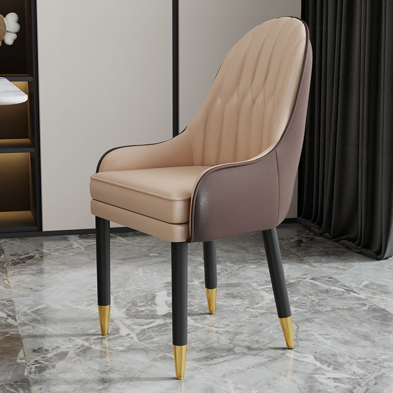 Scandinavian Style Metal Chairs Solid Back Arm Kitchen Dining Chair Set Coffee 1 Piece Clearhalo ' kitchen&dining_furn' 'Dining Chairs' 'Dining Tables & Seating' 'dining_chair' 'furn' 'furn_dining_chair' 'Furniture' 'furniture_dining_chair' 'Kitchen & Dining Furniture' 'kitchen' 3999246