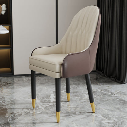 Scandinavian Style Metal Chairs Solid Back Arm Kitchen Dining Chair Set Coffee-White 1 Piece Clearhalo ' kitchen&dining_furn' 'Dining Chairs' 'Dining Tables & Seating' 'dining_chair' 'furn' 'furn_dining_chair' 'Furniture' 'furniture_dining_chair' 'Kitchen & Dining Furniture' 'kitchen' 3999252