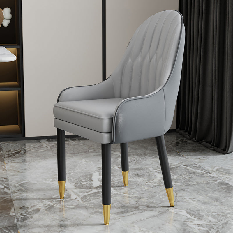 Scandinavian Style Metal Chairs Solid Back Arm Kitchen Dining Chair Set Grey 1 Piece Clearhalo ' kitchen&dining_furn' 'Dining Chairs' 'Dining Tables & Seating' 'dining_chair' 'furn' 'furn_dining_chair' 'Furniture' 'furniture_dining_chair' 'Kitchen & Dining Furniture' 'kitchen' 3999270