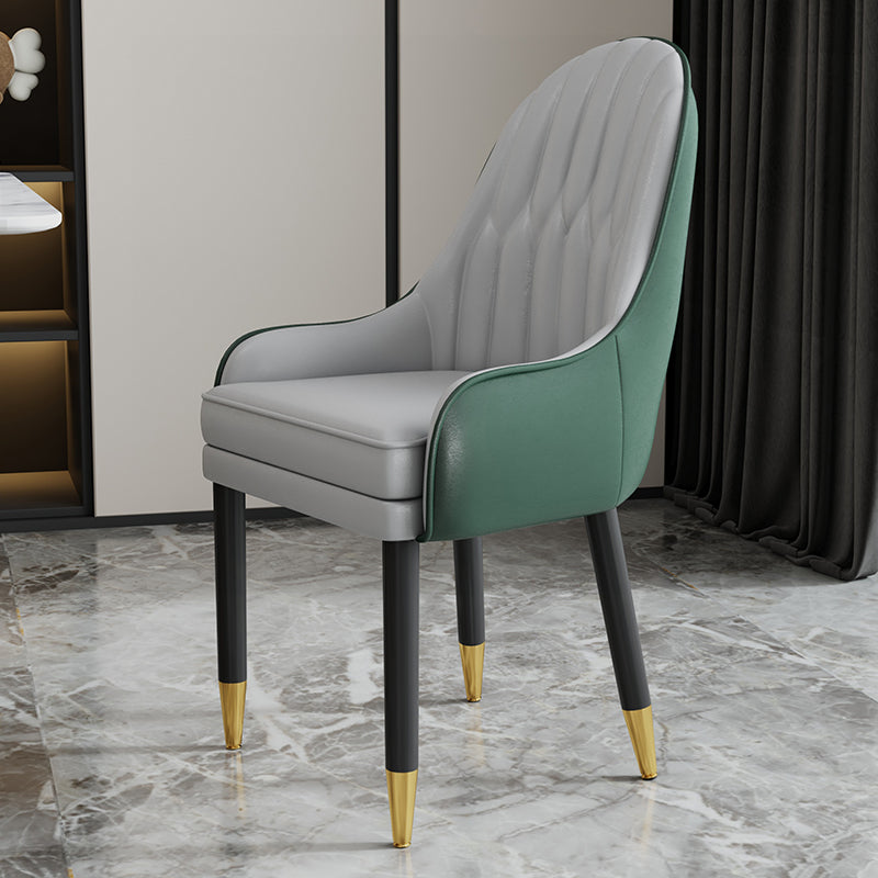 Scandinavian Style Metal Chairs Solid Back Arm Kitchen Dining Chair Set Gray-Green 1 Piece Clearhalo ' kitchen&dining_furn' 'Dining Chairs' 'Dining Tables & Seating' 'dining_chair' 'furn' 'furn_dining_chair' 'Furniture' 'furniture_dining_chair' 'Kitchen & Dining Furniture' 'kitchen' 3999273