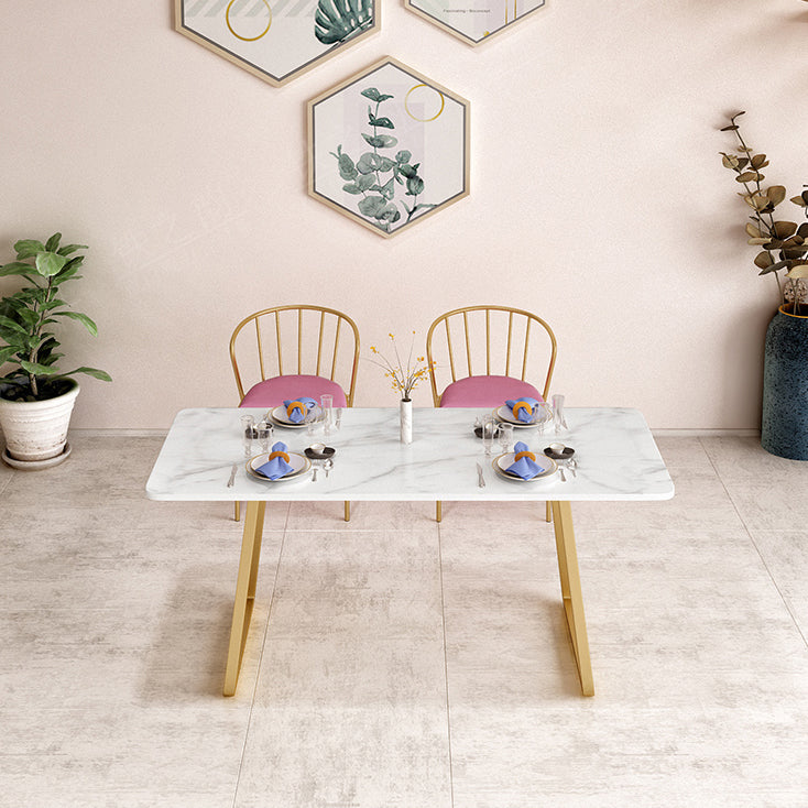 Industrial Style Dining Site Table Stone Sled Base Dining Room Home Furniture Clearhalo ' dining_table' 'Dining Tables & Seating' 'Dining Tables' 'furn' 'furn_dining_table' 'Furniture' 'furniture_dining_table' 'Kitchen & Dining Furniture' 'kitchen&dining_furn' 'kitchen' 'kitchen_dining_table' 4000826