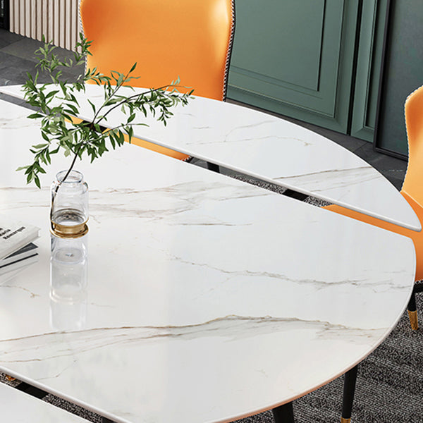 Traditional Luxury Round Drop-Leaf Dining Table Stone Furniture for Dining Room Clearhalo ' dining_table' 'Dining Tables & Seating' 'Dining Tables' 'furn' 'furn_dining_table' 'Furniture' 'furniture_dining_table' 'Kitchen & Dining Furniture' 'kitchen&dining_furn' 'kitchen' 'kitchen_dining_table' 4002329