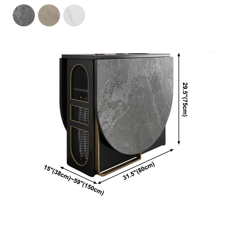 Contemporary Style Oval Dining Table Drop-Leaf Dinner Table,15"L x 31.5"W x 29.5"H Clearhalo ' dining_table' 'Dining Tables & Seating' 'Dining Tables' 'furn' 'furn_dining_table' 'Furniture' 'furniture_dining_table' 'Kitchen & Dining Furniture' 'kitchen&dining_furn' 'kitchen' 'kitchen_dining_table' 4002372