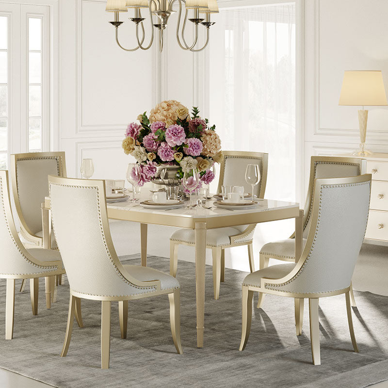Solid Wood Mid-Century Modern Rectangle Table Sintered Stone Dining Table with 4 Legs Clearhalo ' dining_table' 'Dining Tables & Seating' 'Dining Tables' 'furn' 'furn_dining_table' 'Furniture' 'furniture_dining_table' 'Kitchen & Dining Furniture' 'kitchen&dining_furn' 'kitchen' 'kitchen_dining_table' 4002374