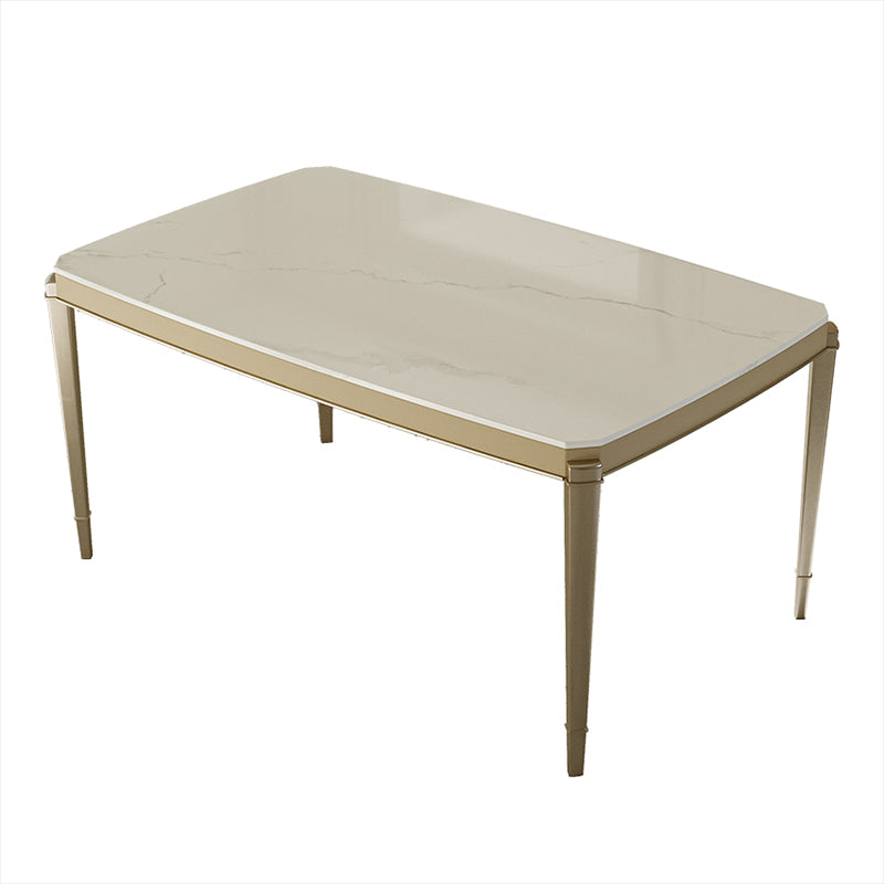 Solid Wood Mid-Century Modern Rectangle Table Sintered Stone Dining Table with 4 Legs Without Chairs Clearhalo ' dining_table' 'Dining Tables & Seating' 'Dining Tables' 'furn' 'furn_dining_table' 'Furniture' 'furniture_dining_table' 'Kitchen & Dining Furniture' 'kitchen&dining_furn' 'kitchen' 'kitchen_dining_table' 4002377
