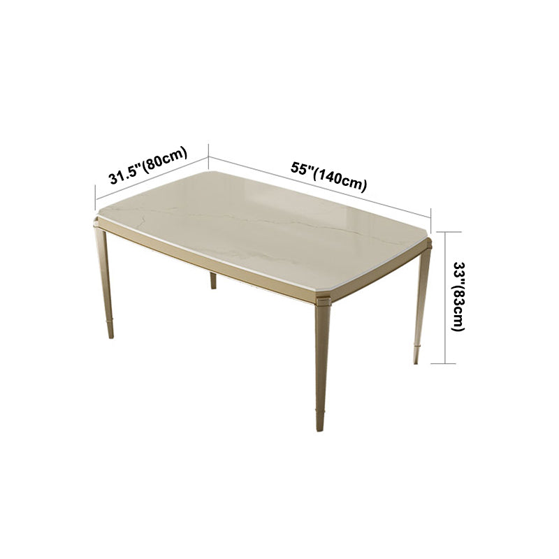 Solid Wood Mid-Century Modern Rectangle Table Sintered Stone Dining Table with 4 Legs Clearhalo ' dining_table' 'Dining Tables & Seating' 'Dining Tables' 'furn' 'furn_dining_table' 'Furniture' 'furniture_dining_table' 'Kitchen & Dining Furniture' 'kitchen&dining_furn' 'kitchen' 'kitchen_dining_table' 4002383