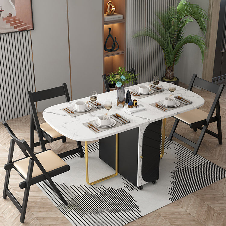 Contemporary Drop-Leaf Dining Room Collection Oval Furniture ,15"L x 31.5"W x 29.5"H Clearhalo ' dining_table' 'Dining Tables & Seating' 'Dining Tables' 'furn' 'furn_dining_table' 'Furniture' 'furniture_dining_table' 'Kitchen & Dining Furniture' 'kitchen&dining_furn' 'kitchen' 'kitchen_dining_table' 4002394