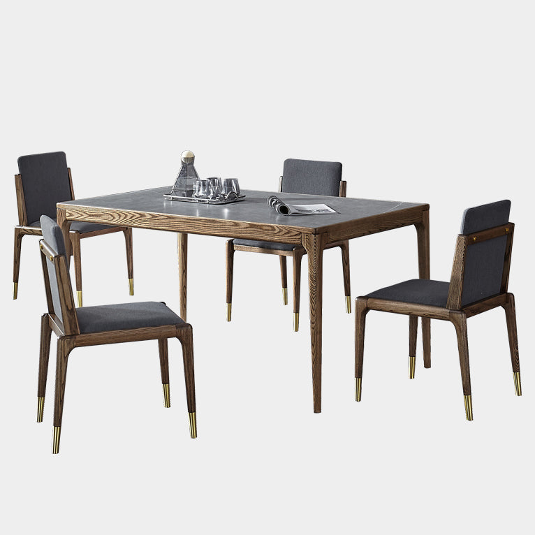 Sintered Stone Grey Dining Table Mid-Century Modern 4 Legs Table for Dining Room Clearhalo ' dining_table' 'Dining Tables & Seating' 'Dining Tables' 'furn' 'furn_dining_table' 'Furniture' 'furniture_dining_table' 'Kitchen & Dining Furniture' 'kitchen&dining_furn' 'kitchen' 'kitchen_dining_table' 4002399