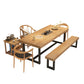 Metal Industrial Rectangle Dining Table Wood Top Table with Trestle Base Clearhalo ' dining_table' 'Dining Tables & Seating' 'Dining Tables' 'furn' 'furn_dining_table' 'Furniture' 'furniture_dining_table' 'Kitchen & Dining Furniture' 'kitchen&dining_furn' 'kitchen' 'kitchen_dining_table' 4002416